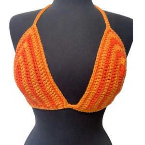 Orangesicle Handmade Crochet Halter Top